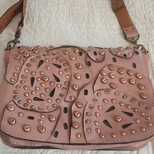 Elegant Pink (Closer To Dirty Rose) Leather Shoulder Bag By Patricia Nash
